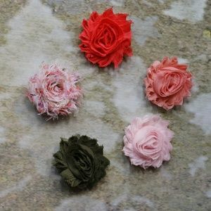 NEW set of 5 shabby chic hair clips